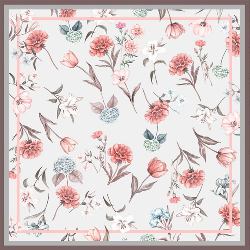 Deserto Fashion 2026 Avantgarde serisi  %100 İpek Saten Eşarp 90x90