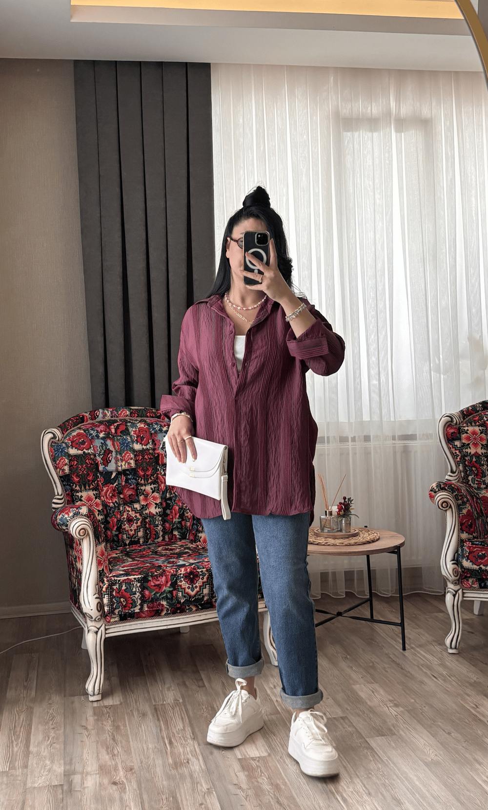 Bordo Salaş Gömlek