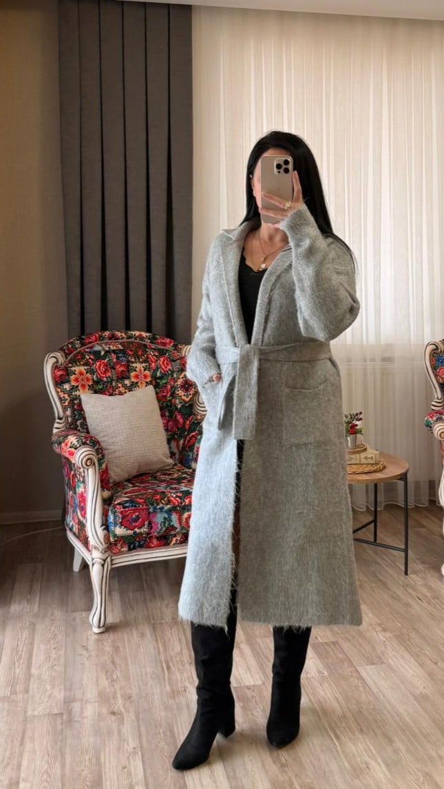Gri Şardonlu Hırka 