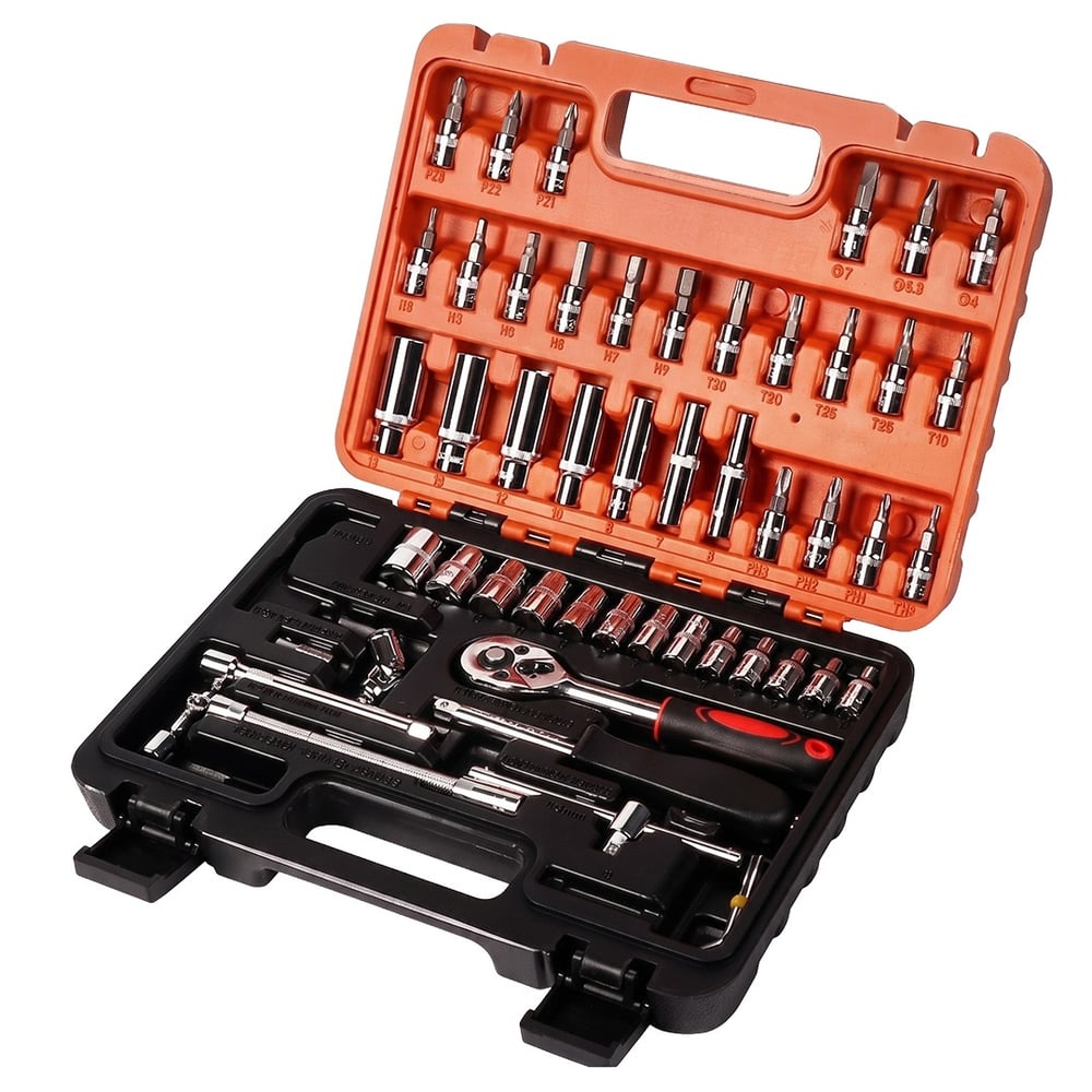STAHLKRAFT STH 5170 K 53 Parça 1/4 Cırcırlı Lokma Anahtar Takımı Bits Uç Seti 53 Parça