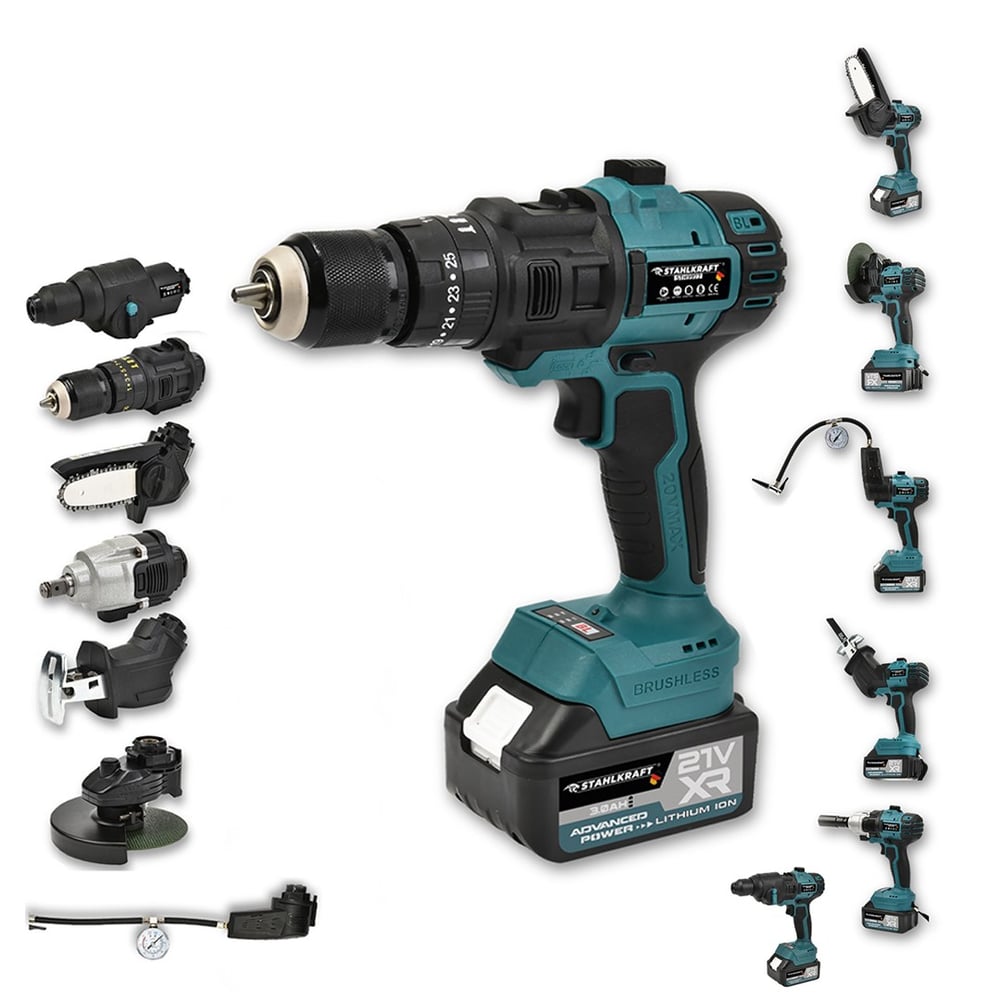 STAHLKRAFT STH 9977 7 Başlıklı Multi Tool Şarjlı Matkap Seti