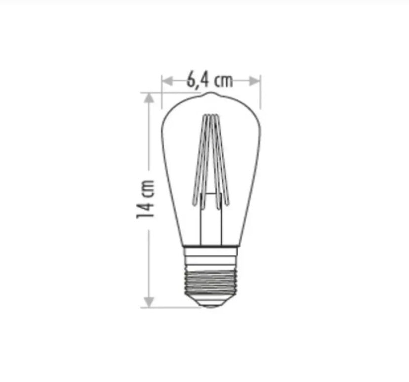 Dekoratif Rustik Bohem Led Ampul - E27 Duy - 6w -Sarı Güçlü Loş Işık (1 adet)