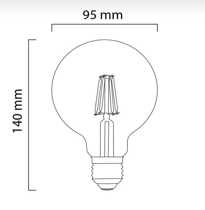 Dekoratif Rustik Bohem Led Ampul - E27 Duy - 6w -Sarı Güçlü Loş Işık (1 adet)