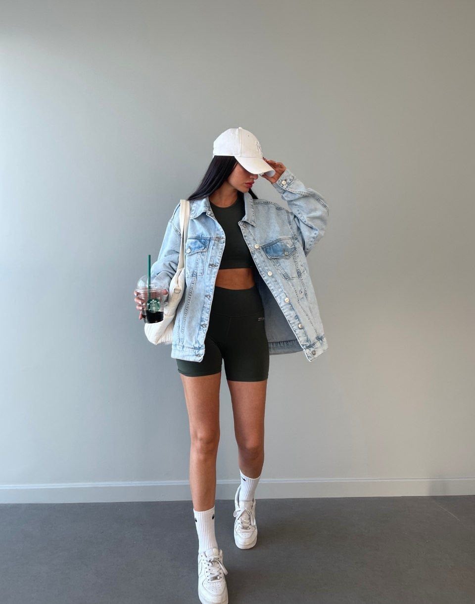 Kadın Oversize Denim Gömlek Ceket
