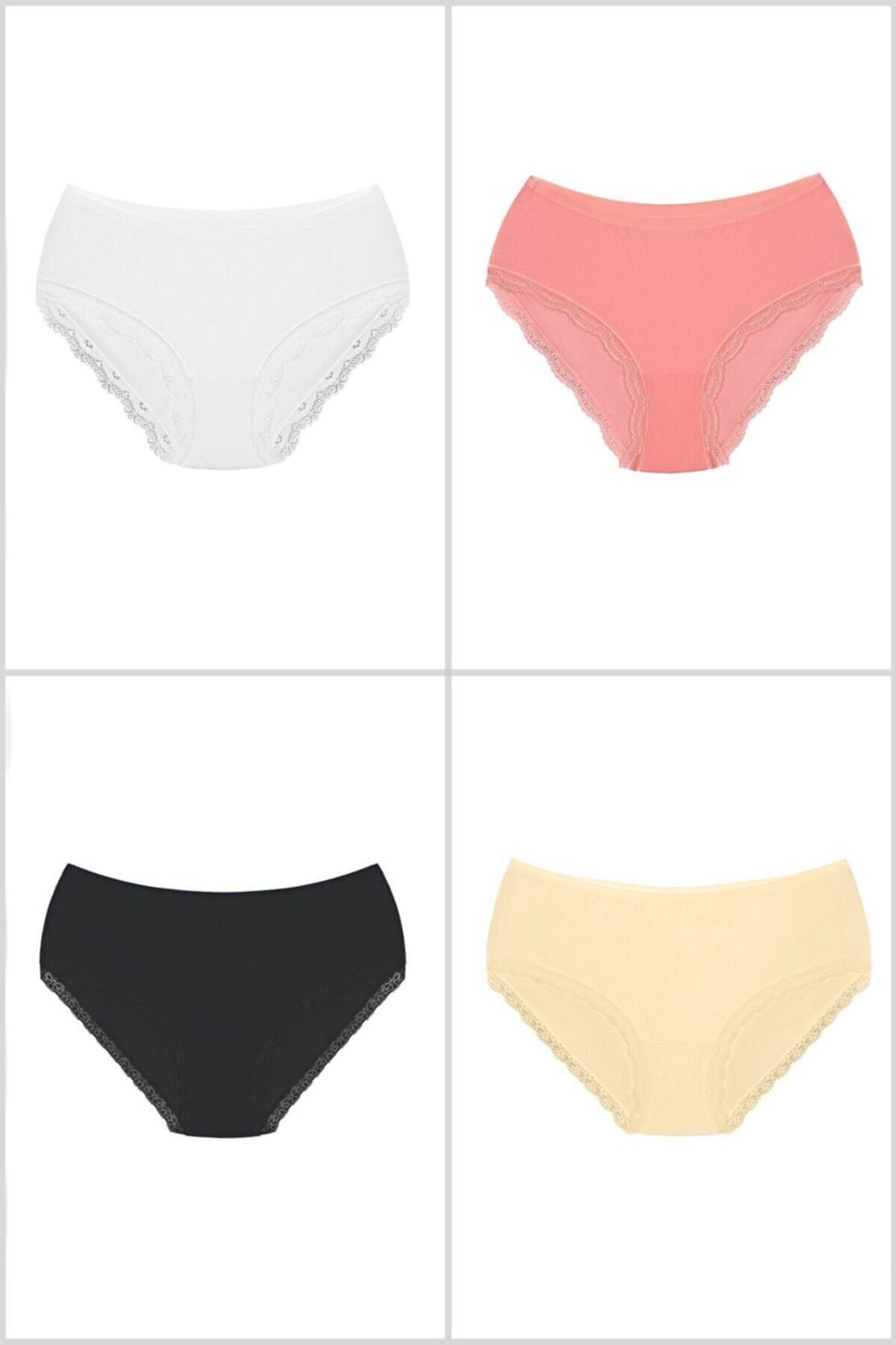 Paçası Dantelli Bato Bayan Kilot 4lü Paket