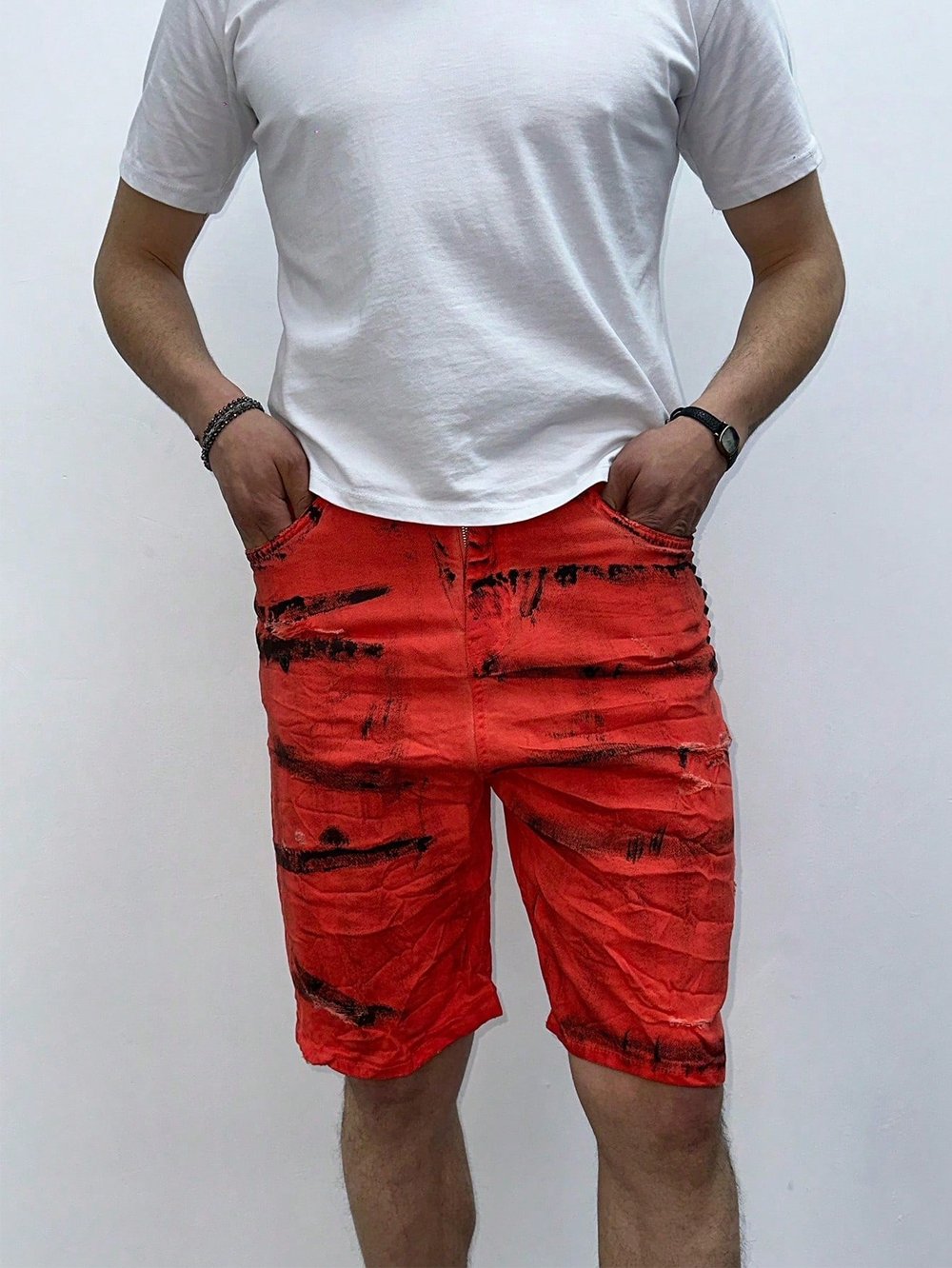 Street Style Hafif Esnek Erkek Jean Şort