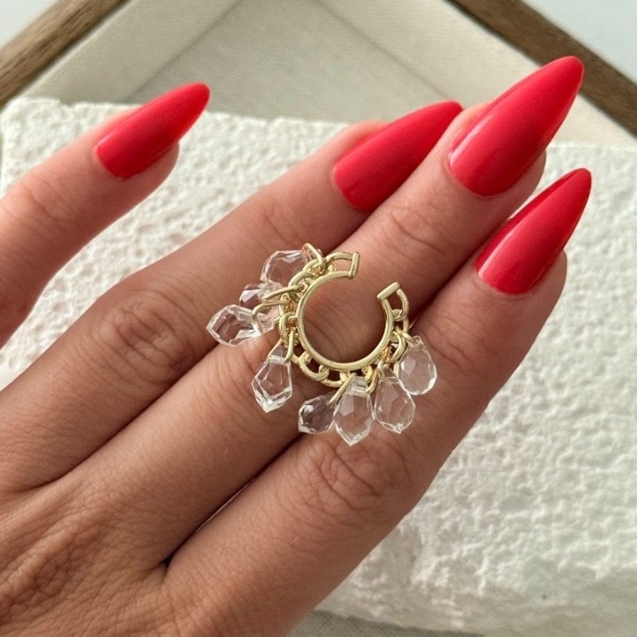 Kristal Taşlı Kıkırdak Küpe