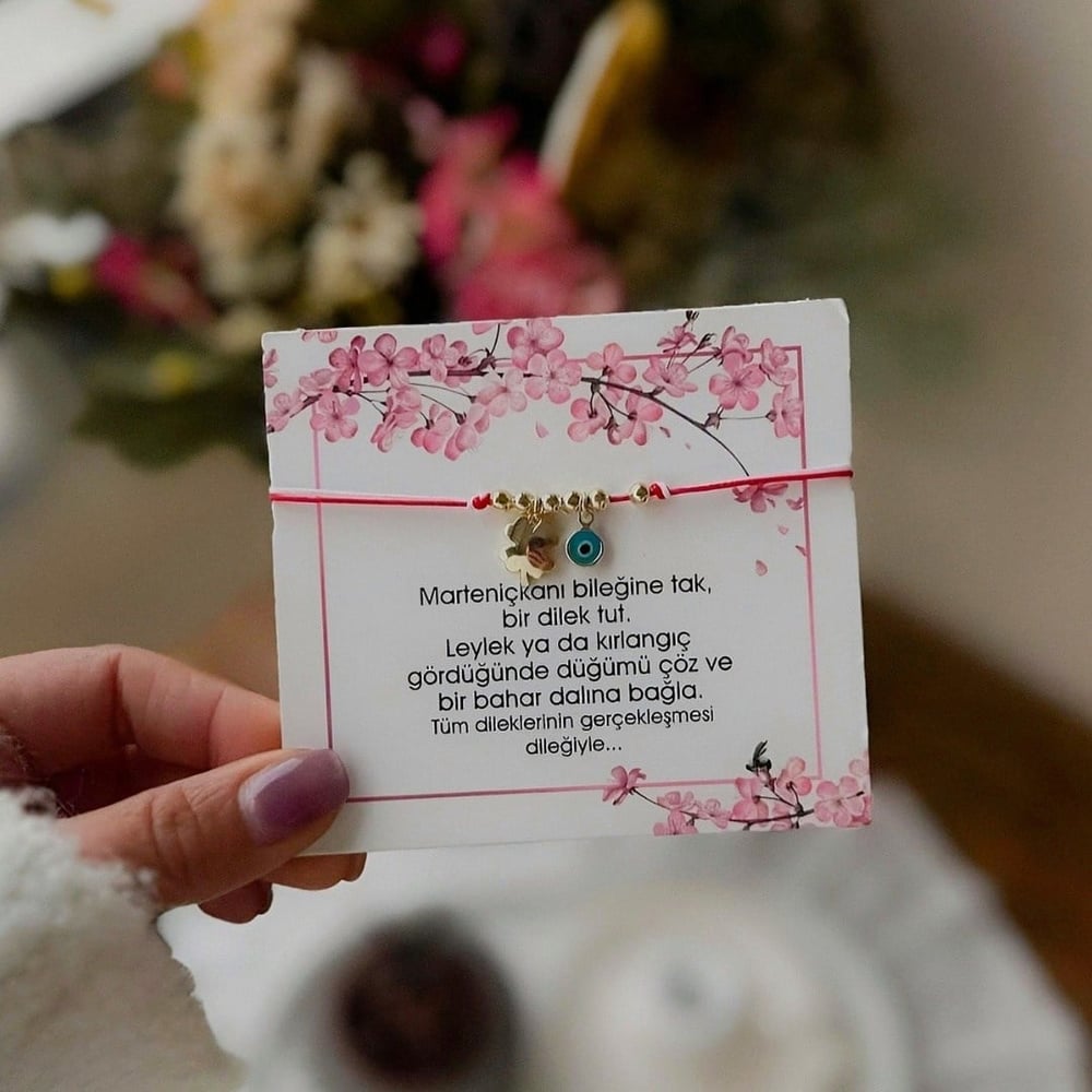 Marteniçka Sallantılı Nazar Boncuklu Yonca Bileklik