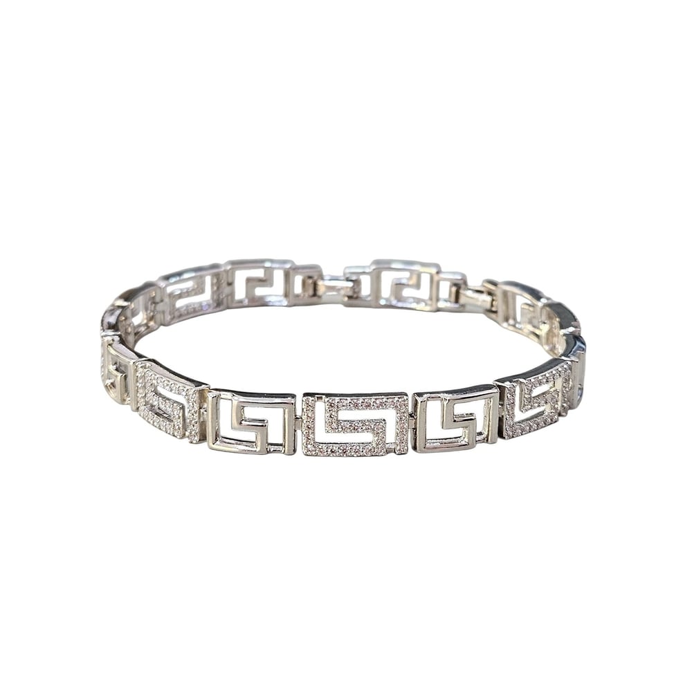 Xuping Labirent Taşlı Silver Bileklik