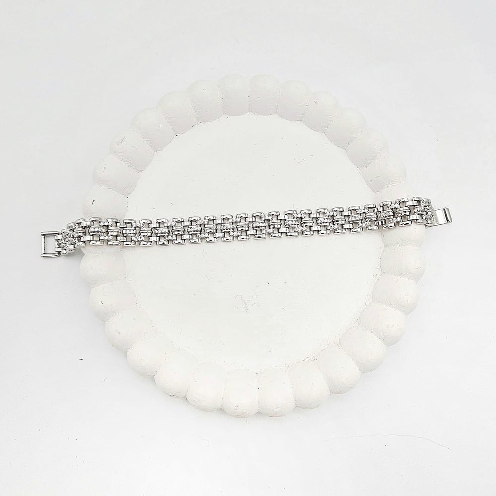 Xuping Zirkon Taşlı Kordon Model Silver Bileklik