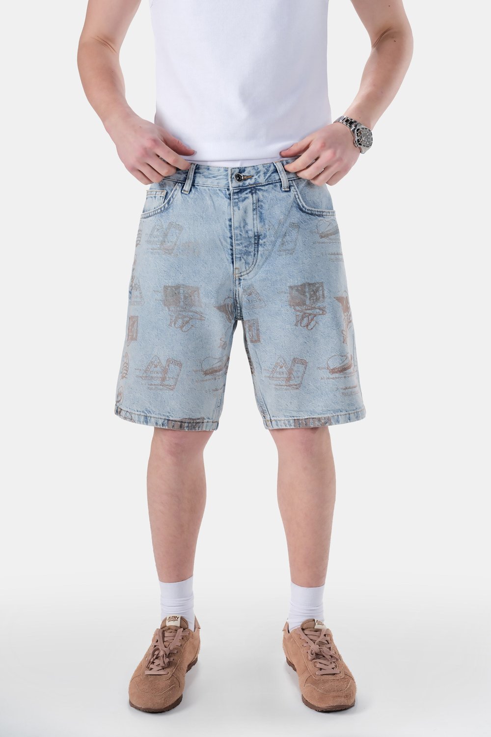 Baskılı Bermuda Fit Short