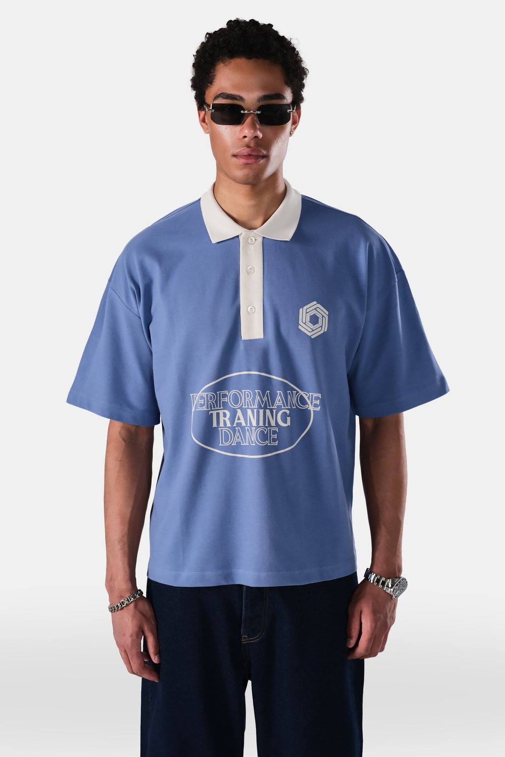 Baskılı Crop Fit Polo Tshirt