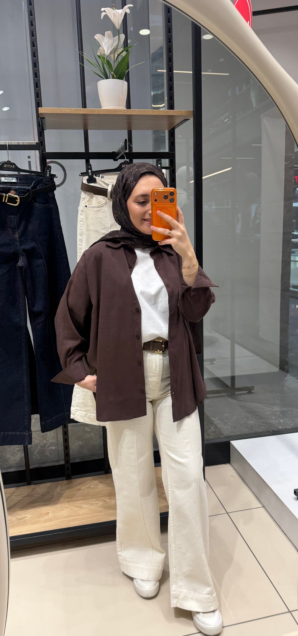 ÇİMALI KEMERLİ KOT PANTOLON-TAŞ