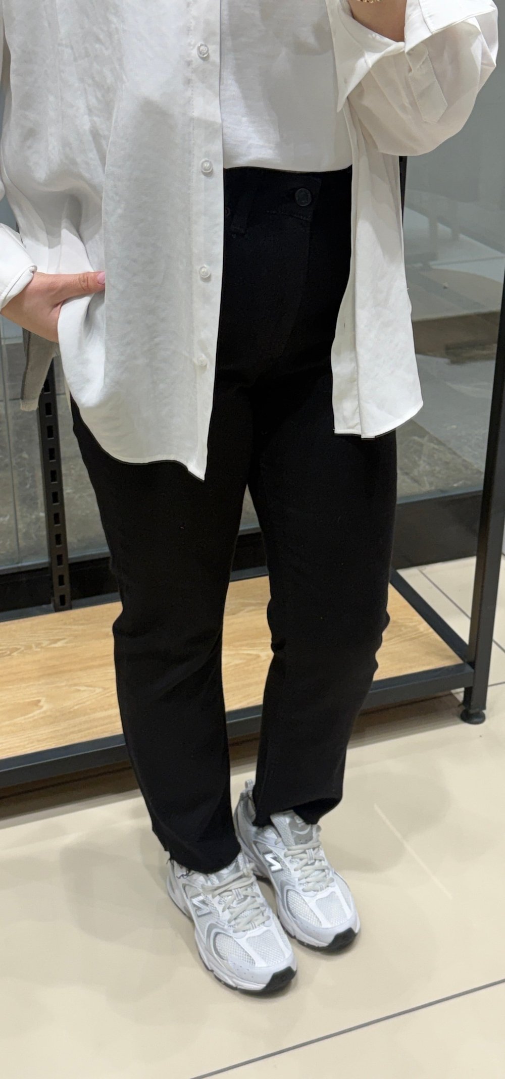 Kesik Paça Mom Pantolon | Siyah