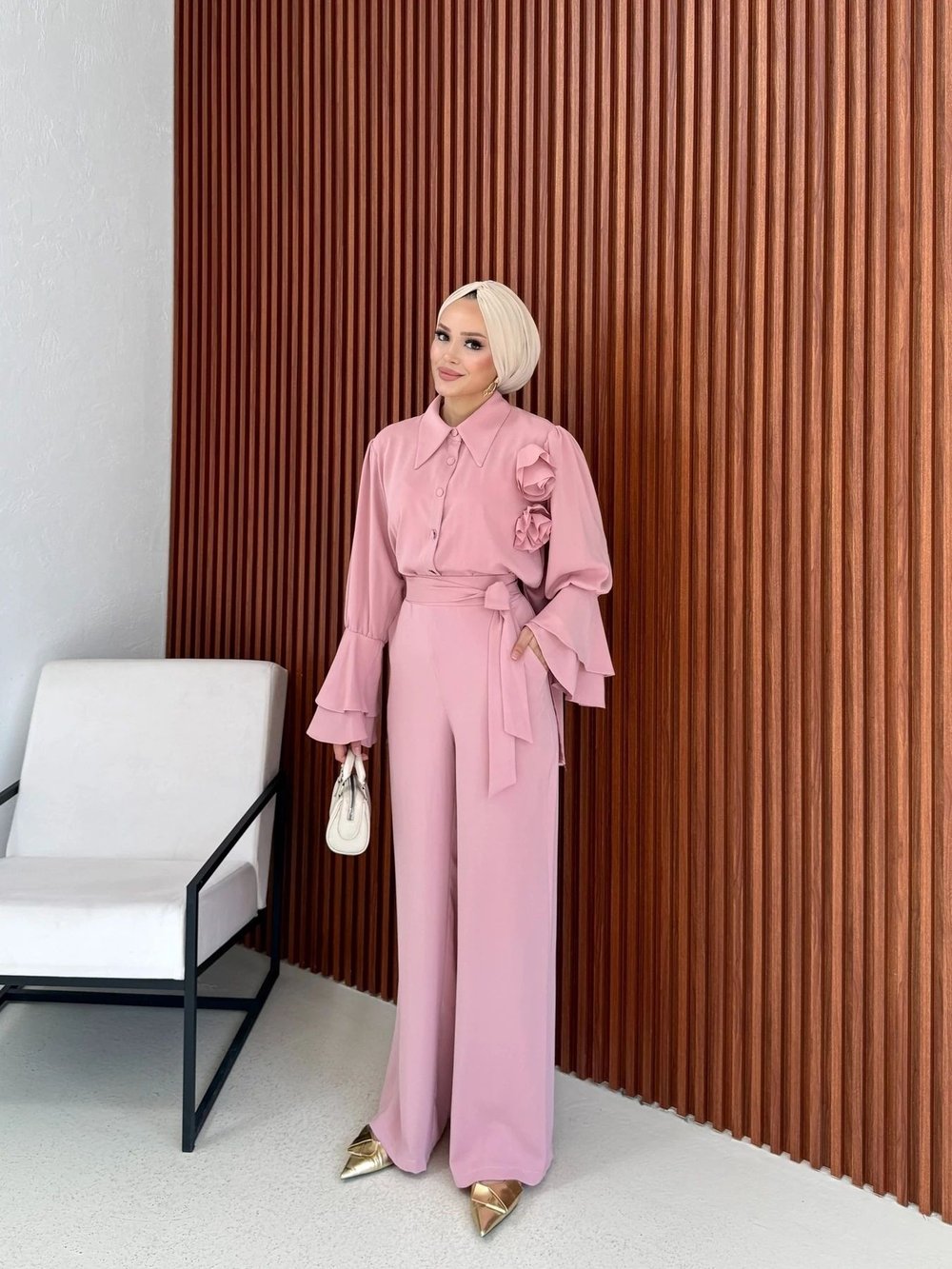 Dubai Gül Detaylı Takım 26Y-2382