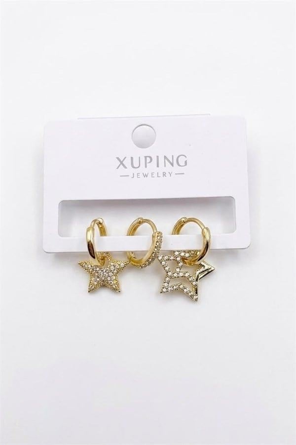 3'lü Xuping Küpe - Altın