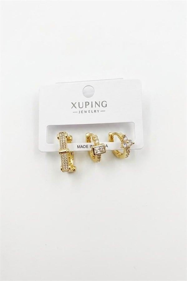 3'lü Xuping Küpe - Altın