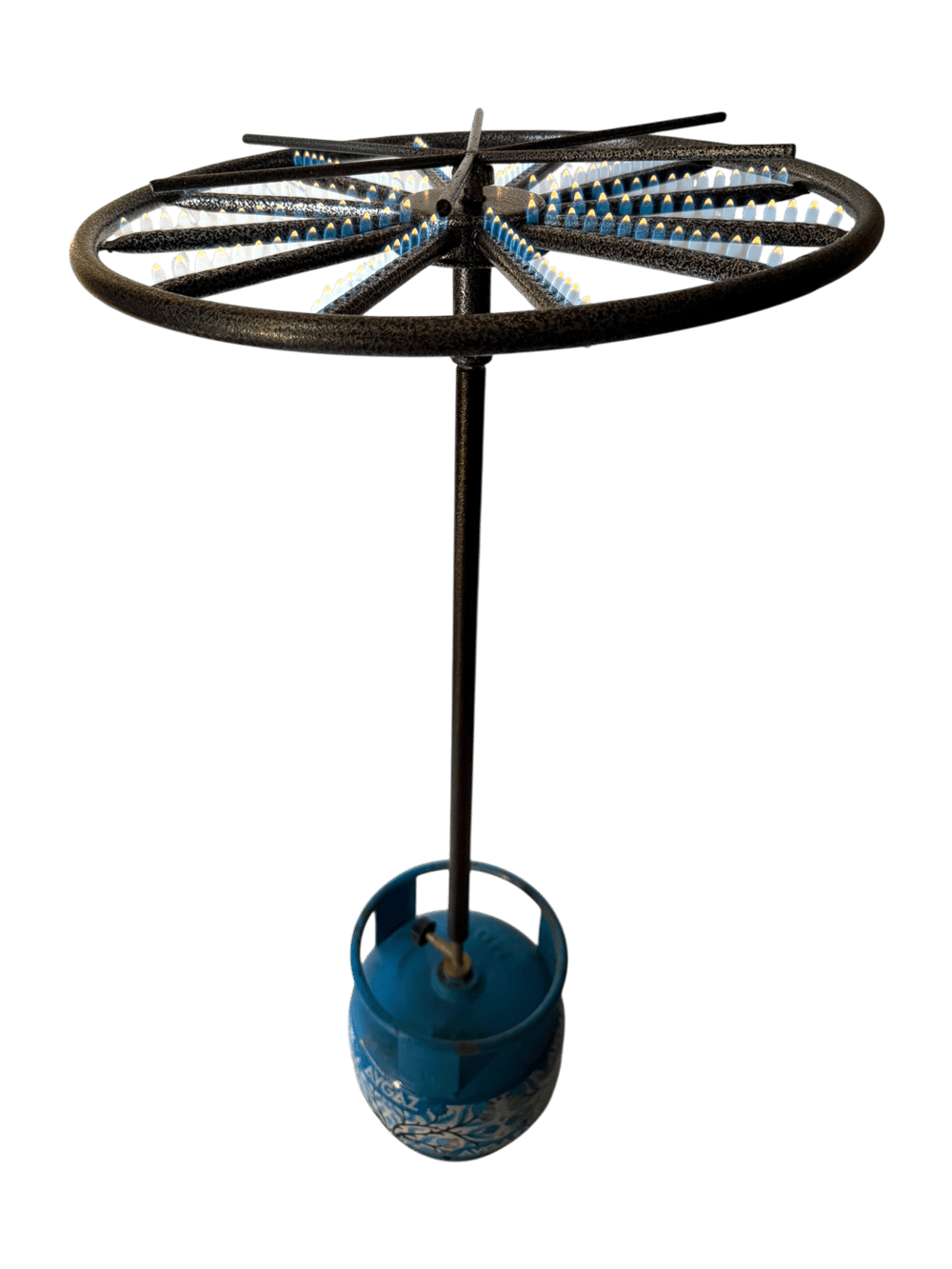 Uzun Ayaklı Dönerli Künefe Yemek Pişirme Ocağı Krom (47 cm)