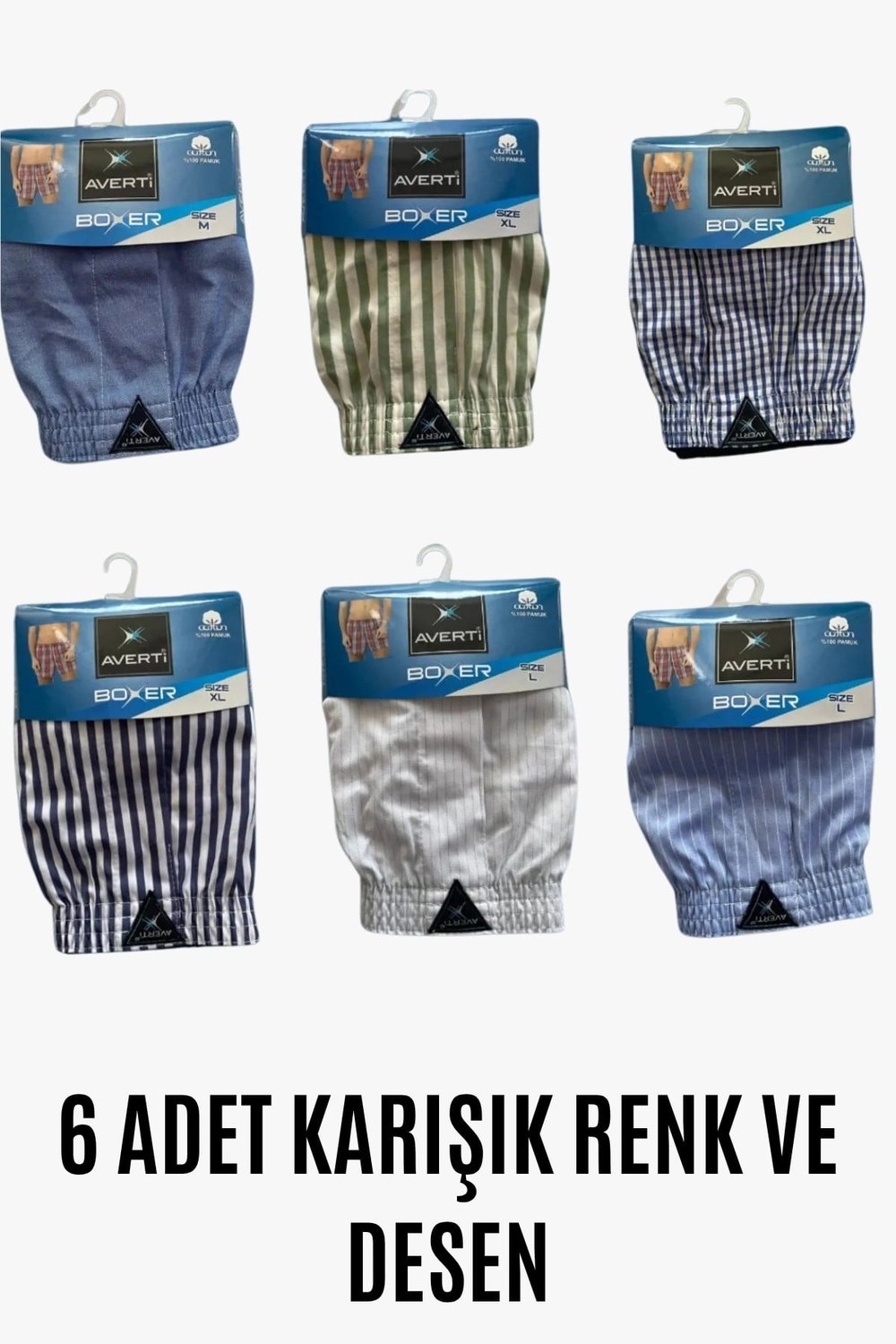 Erkek 6 Lı Gömlek Desen %100 Pamuk Poplin Boxer HZL25S-AV01