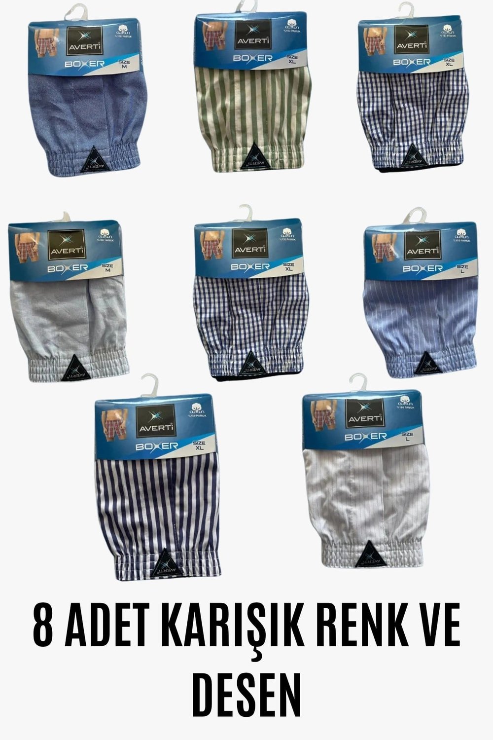 Erkek 8 Li Gömlek Desen %100 Pamuk Poplin Boxer HZL25S-AV01