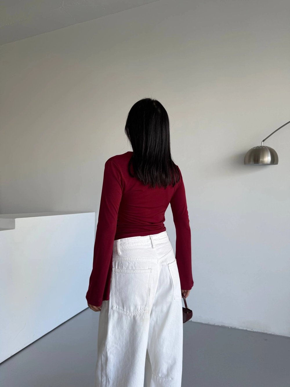 Kadın Bordo Drape Detaylı İspanyol Kol Sany Bluz HZL25W-FRY123431