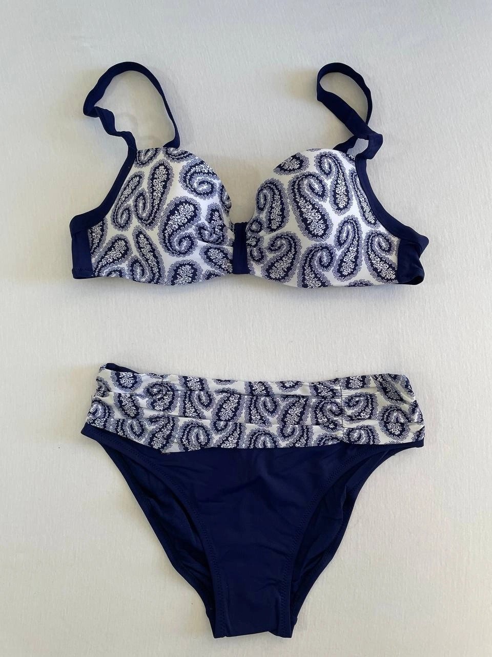 Kadın Lacivert Beyaz Etnik Desen Bikini Takımı HZL25S-LC213