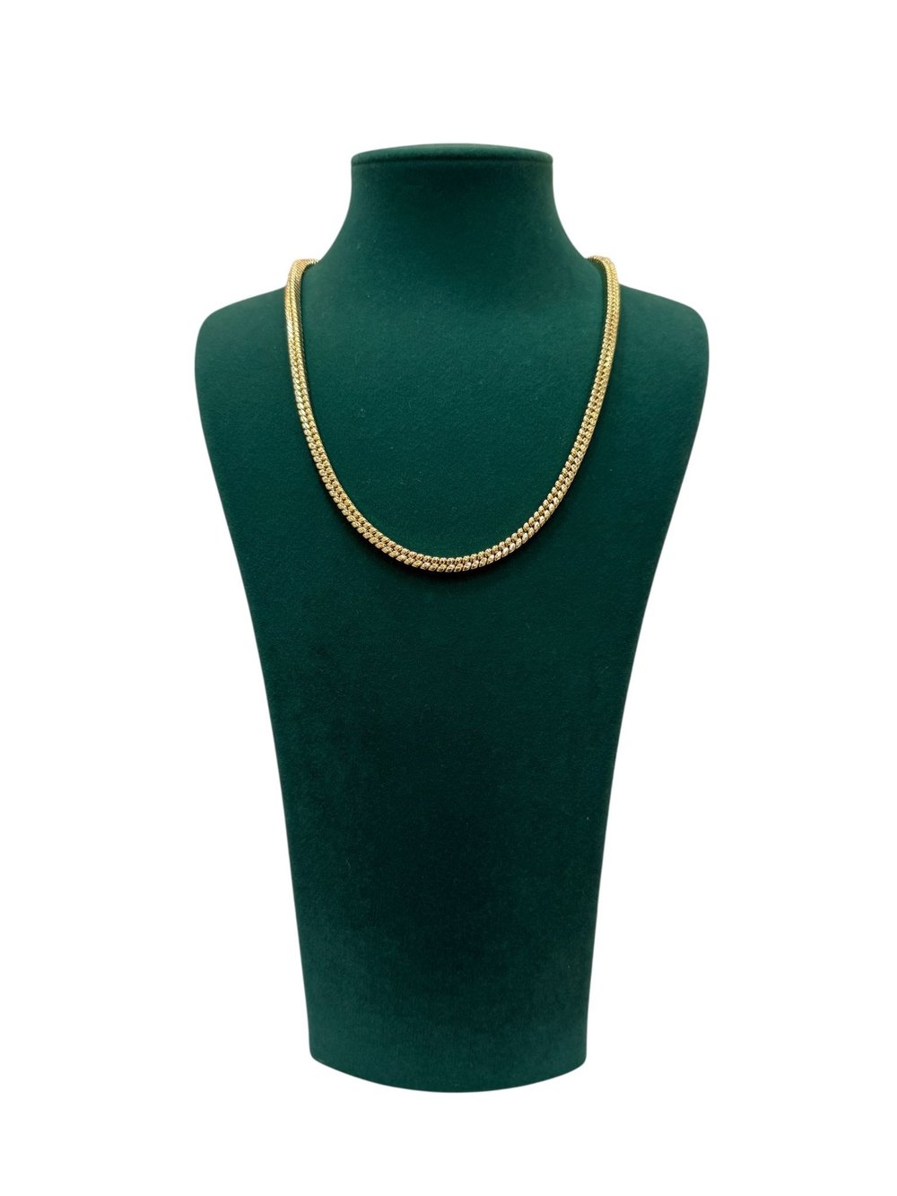 14 K Gold Renk Dokulu Üç Boyutlu Zincir Model VIP Kolye (42 CM)