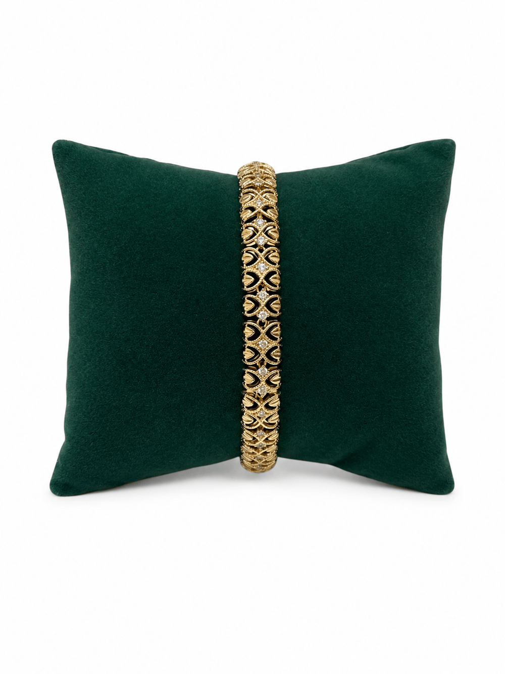 14K Gold Minik Taşlı Balık Sırtı VIP Bileklik (17+2 cm)