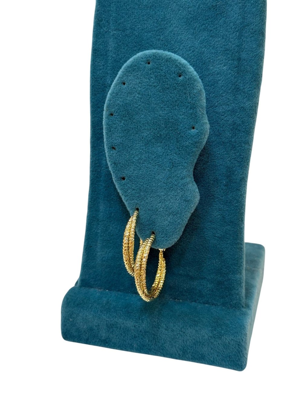 14K Gold Renk İkili Parlak VIP Halka Küpe (2 CM)