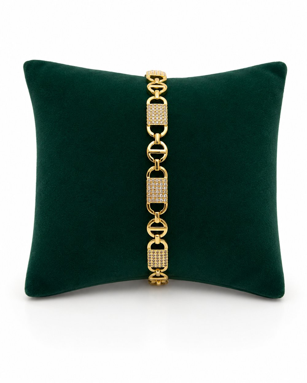 14K Gold Renk İnce Döküm Gurmet VIP Bileklik (17+2 cm)