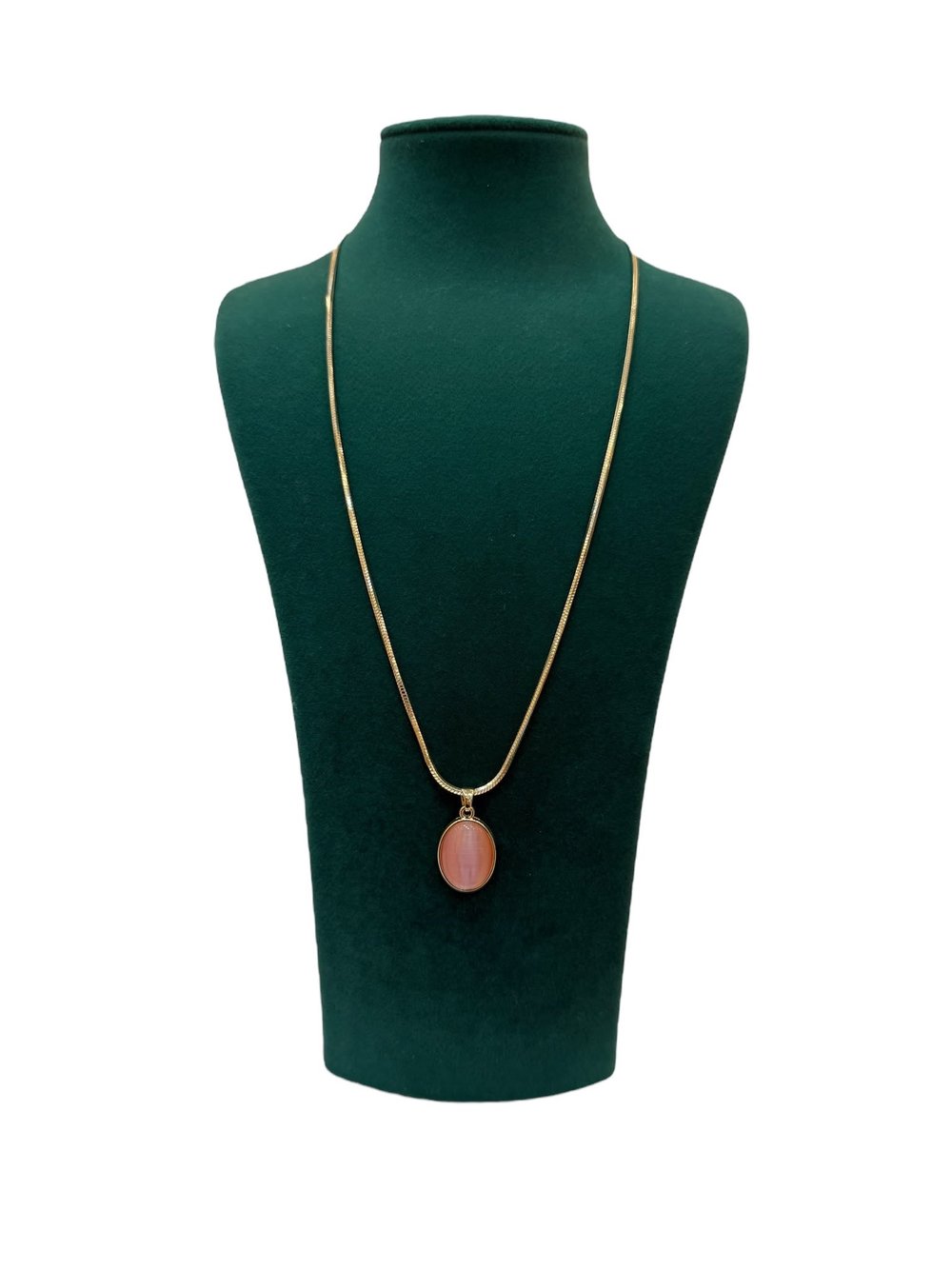 14K Gold Renk İtalyan Ezme Zincir Pembe Uç VIP Kolye (60 CM)