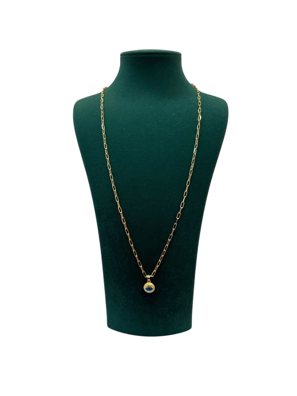 14K Gold Renk Kuyum İşçiliğinde Göz Uçlu VIP Kolye (64+5 CM)