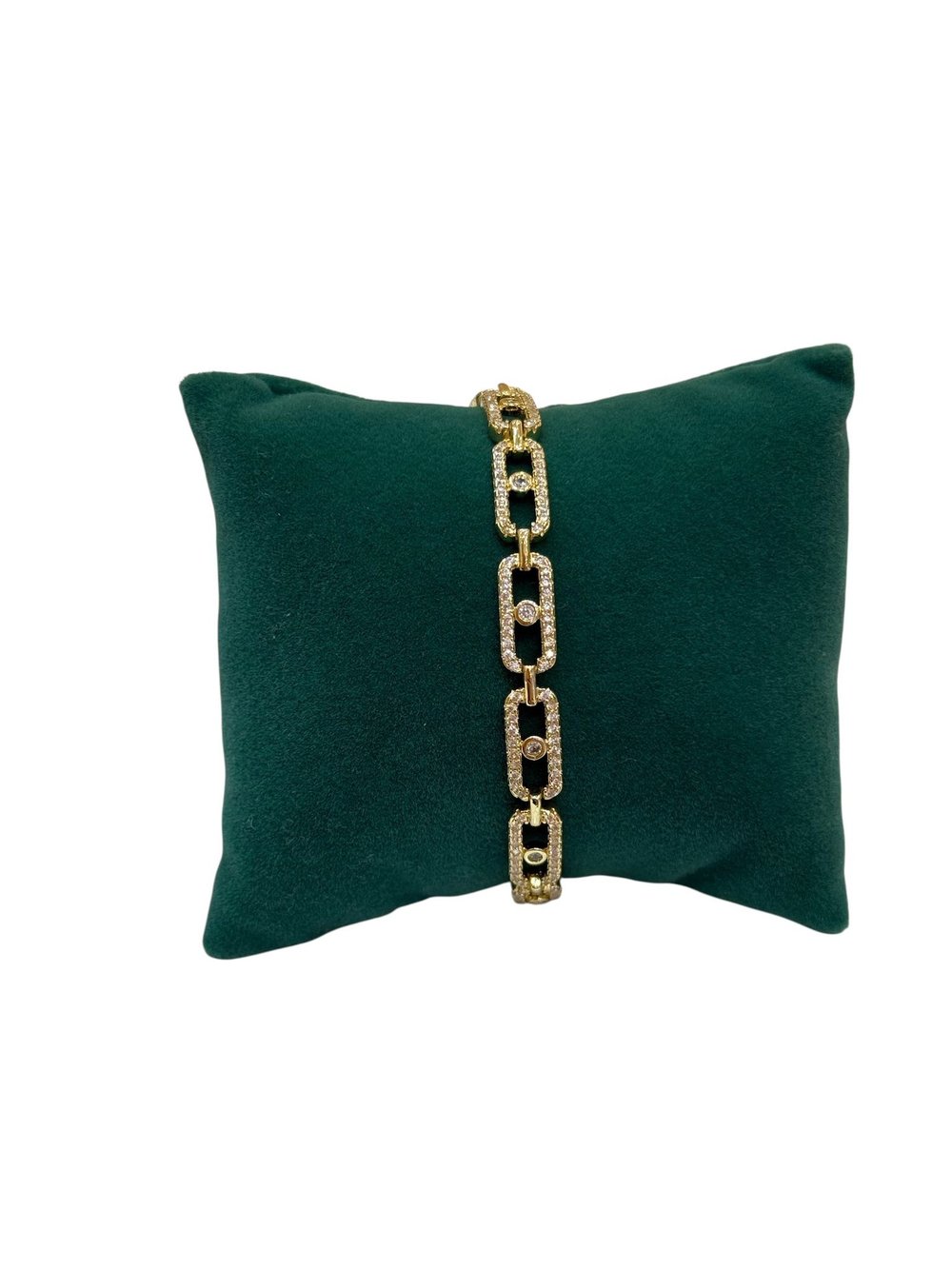 14K Gold Renk Messy Basic VIP Bileklik (17+2 cm)