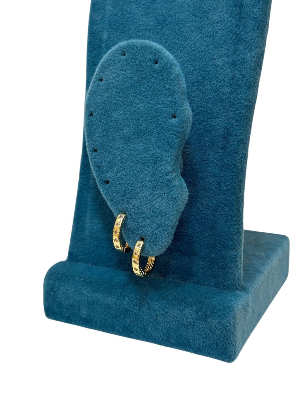 14K Gold Renk Mini Mineli VIP Halka Küpe (0,5 CM)
