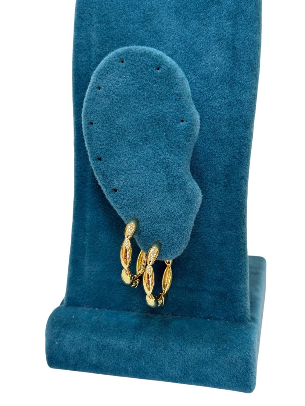 14K Gold Renk Uzun Ezme Model VIP Mini Halka Küpe (2 CM)