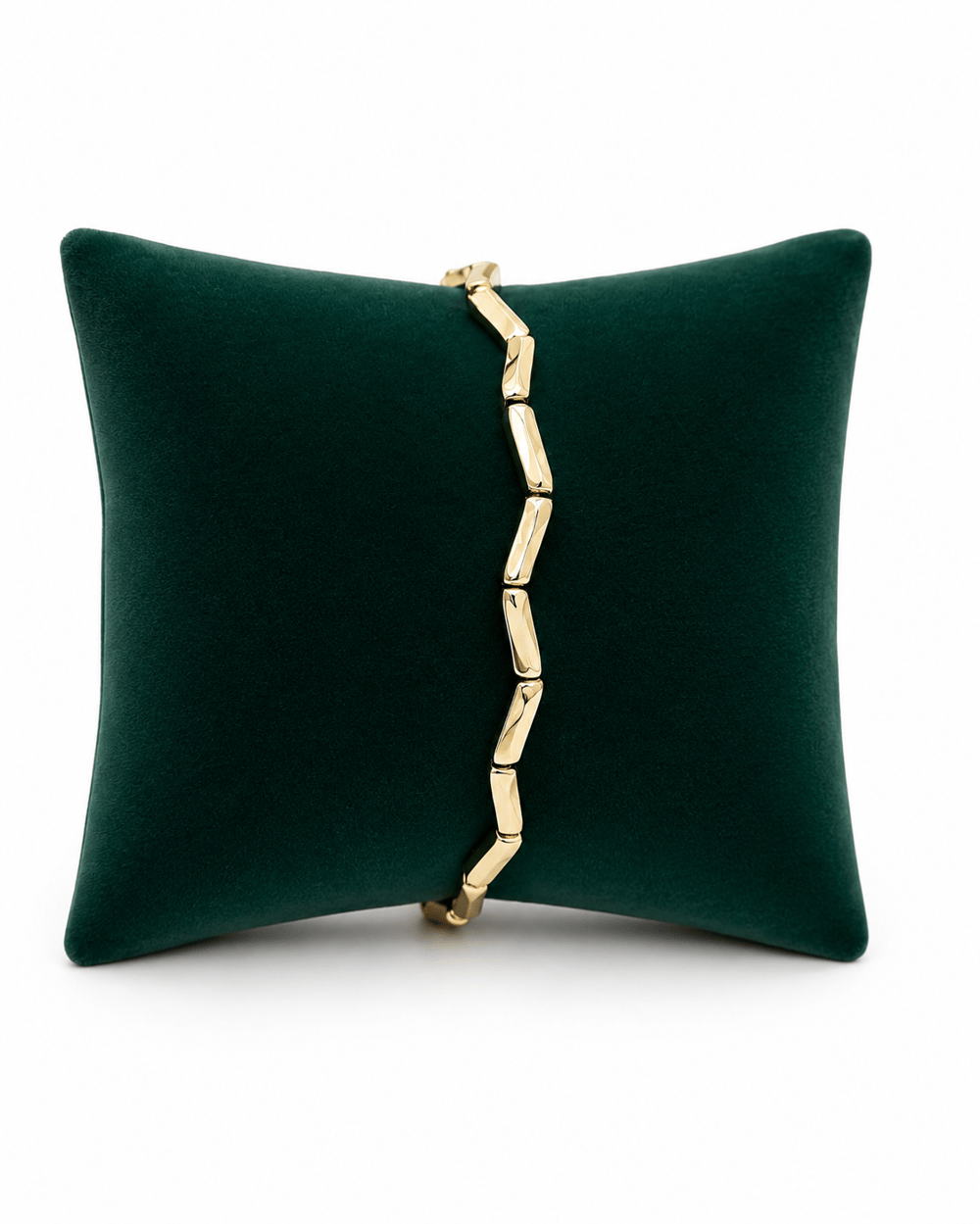 14K Gold Renk Zikzak Sade VIP Bileklik (17+2 cm)