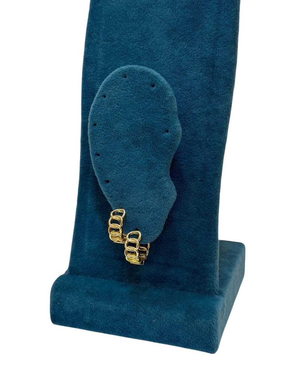 14K Gold Renk Zincir VIP Halka Küpe (1 CM)