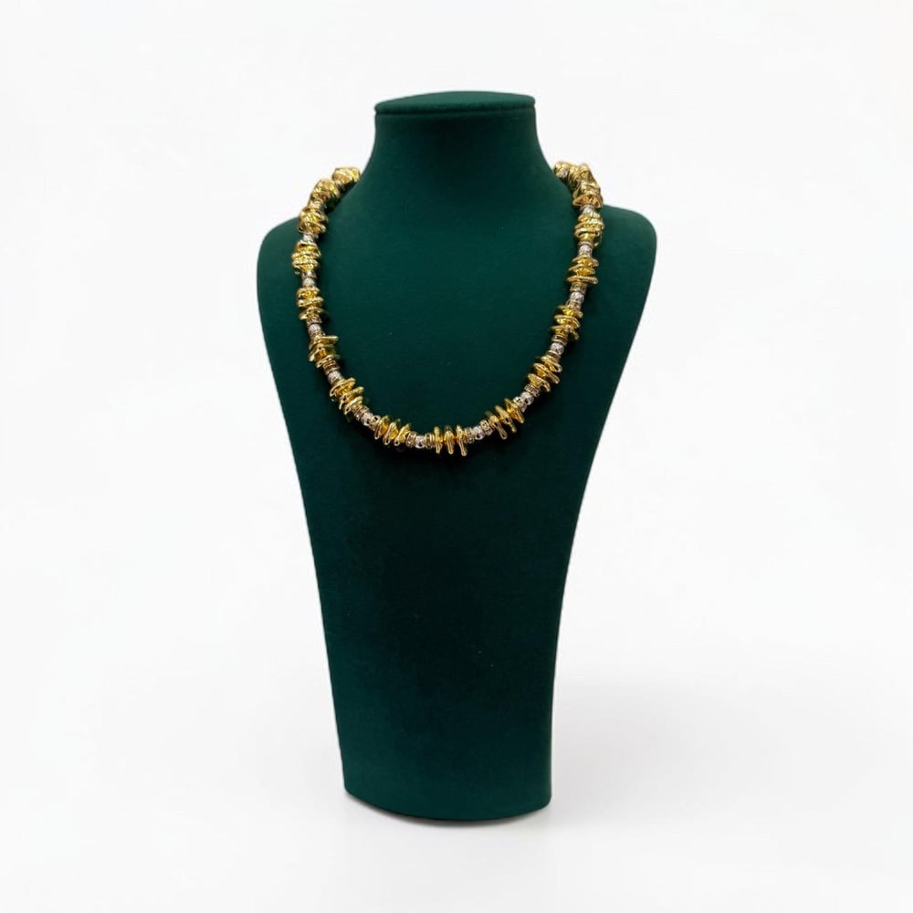 Gold Gümüş Zikzak Model Kolye 