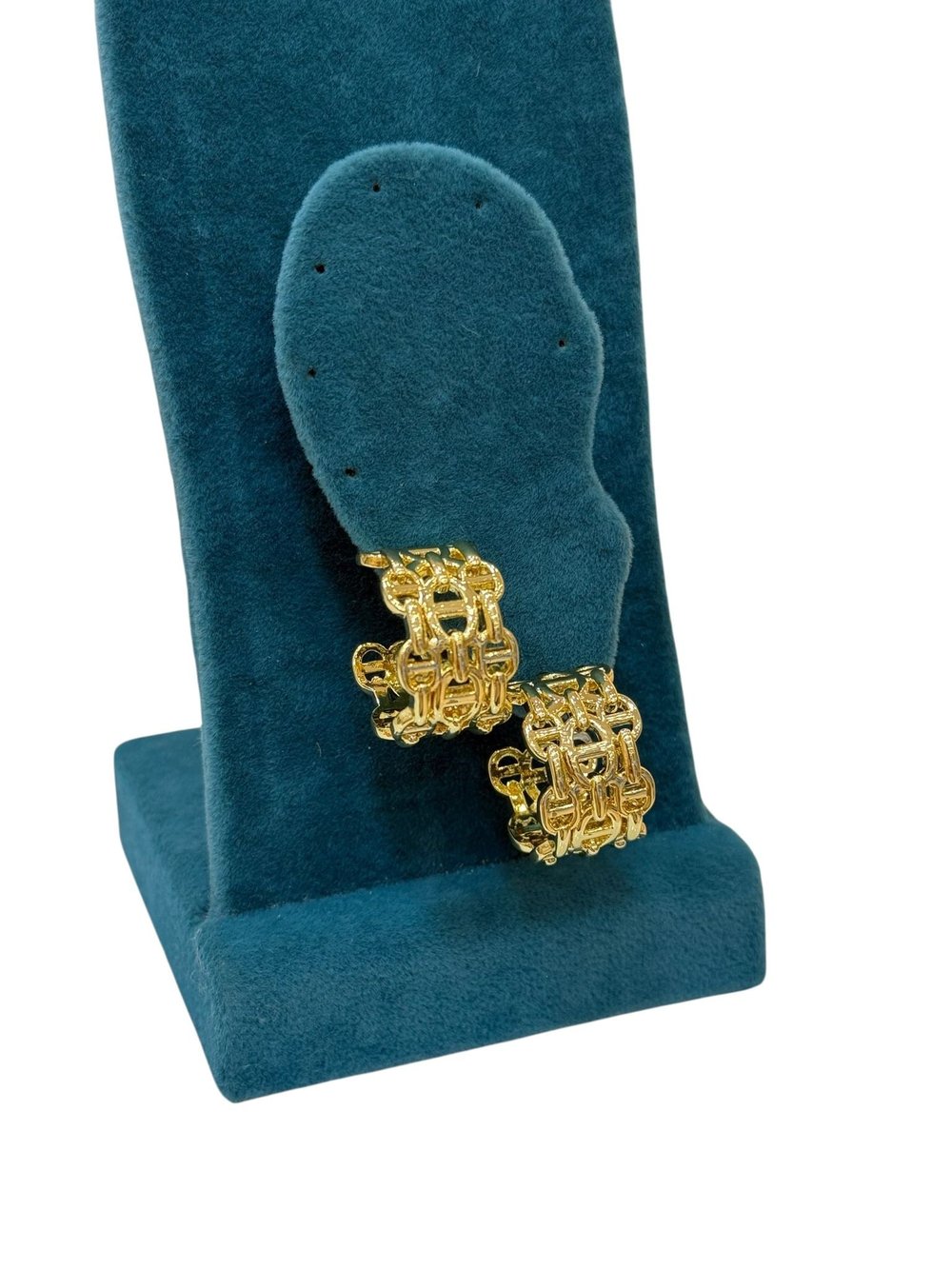 Herms Lüks Zincir Form Gold Renk Küpe (2 CM)