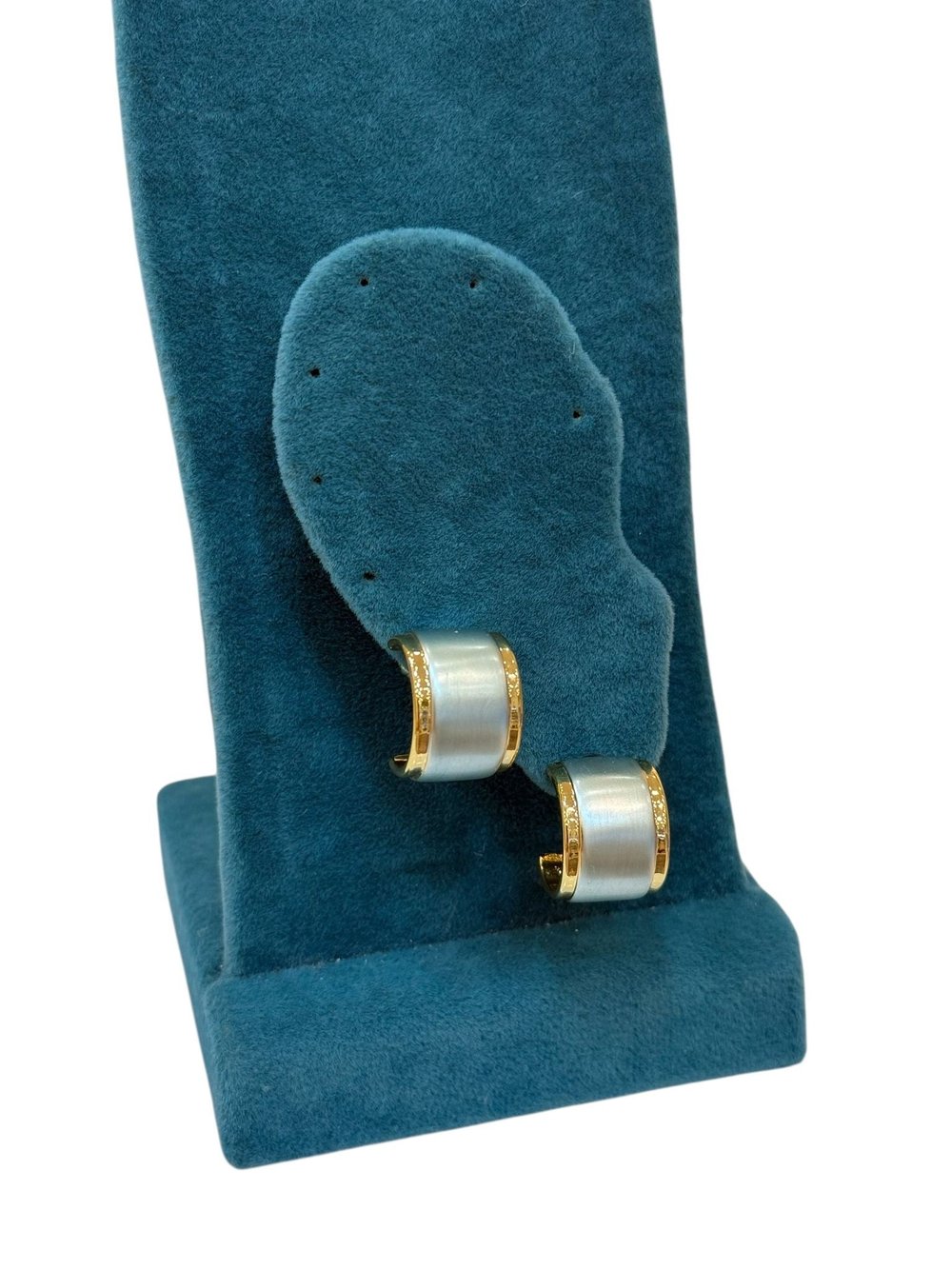 Soft Mavi Renk Sedef Detay Halka Küpe (1,5 CM)