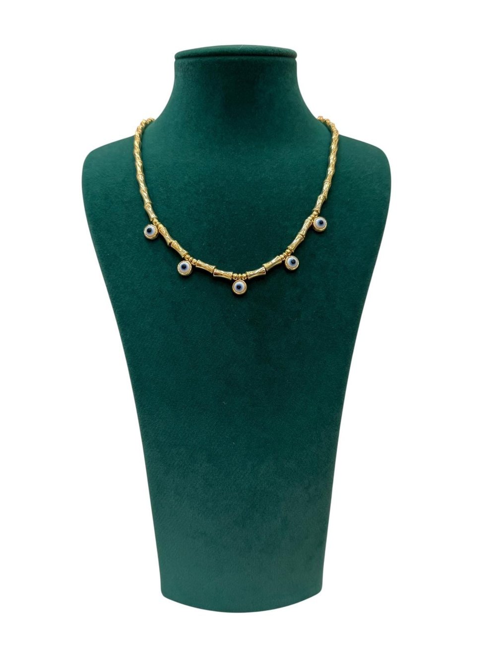 VIP Nazar Gold Kolye – 14K Gold Renk (42CM+5CM)