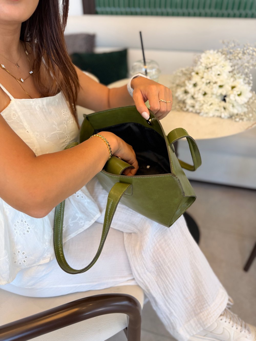 Daisy Matcha Yeşili Kadın Omuz Çantası