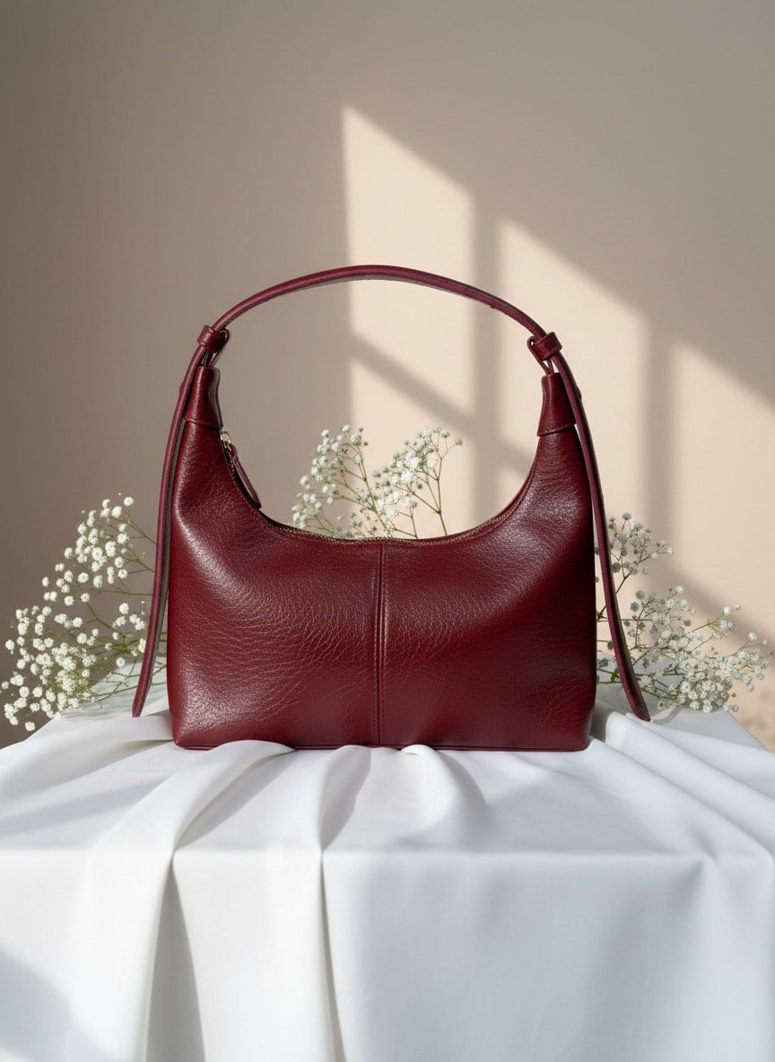 Mahi Minimal Bordo Kadın Omuz Çantası