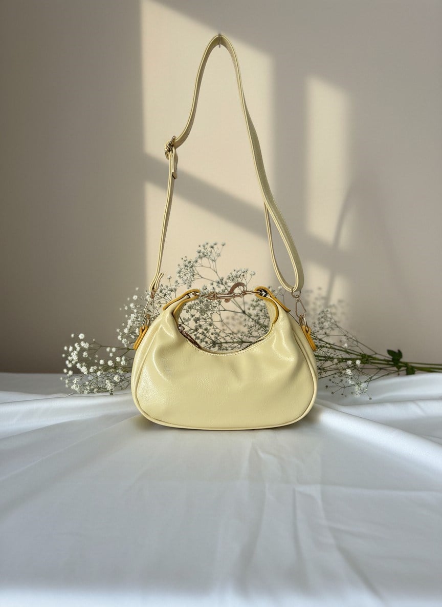 Rasel Gold Tokalı Sarı El Çantası