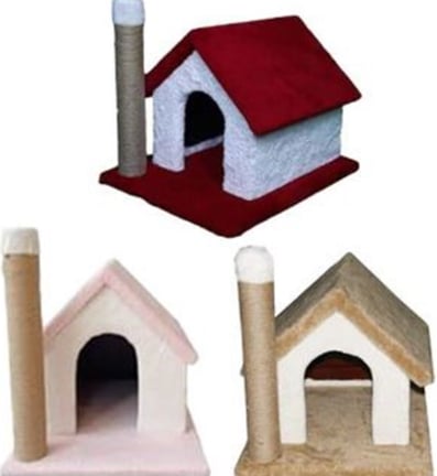 TEK KATLI TEK TIRMALAMALI KEDİ EVİ