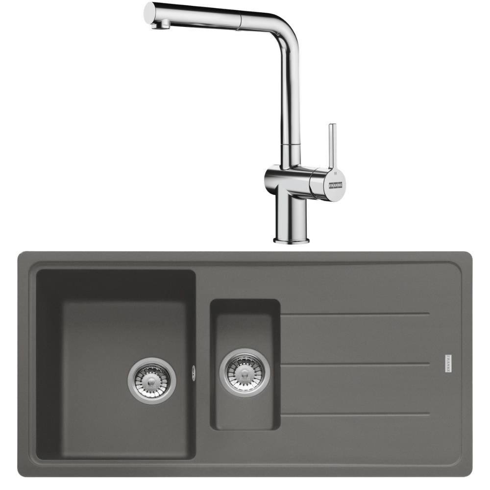 Franke BFG 651 Stone Grey Evye, Active Plus Doccia Krom Armatür Seti