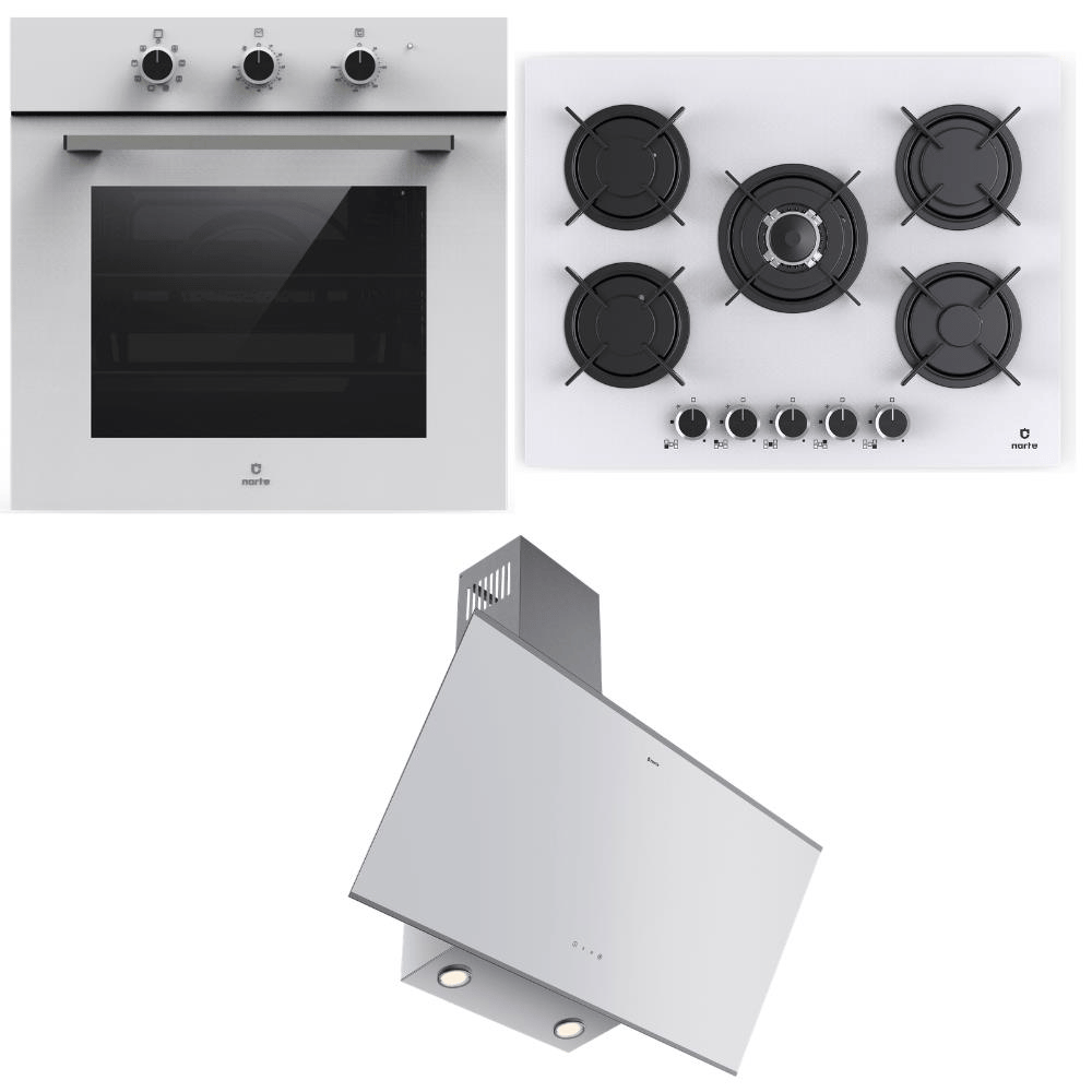 NARTE Ankastre Set 9; OV300W Fırın, H20090W Davlumbaz, CG20070W Ocak