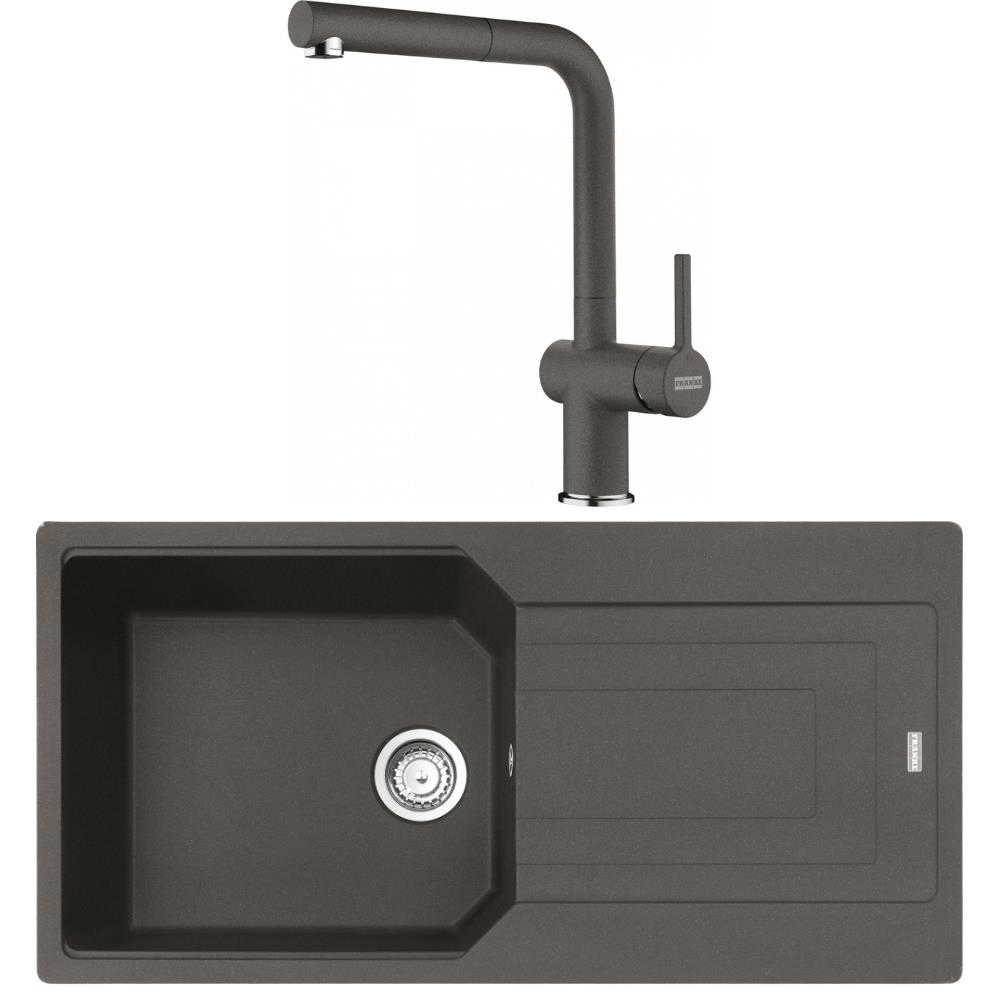 Franke UBG 611-100 Granit Slate Grey Evye, Active Plus Doccia Slate Grey Armatür