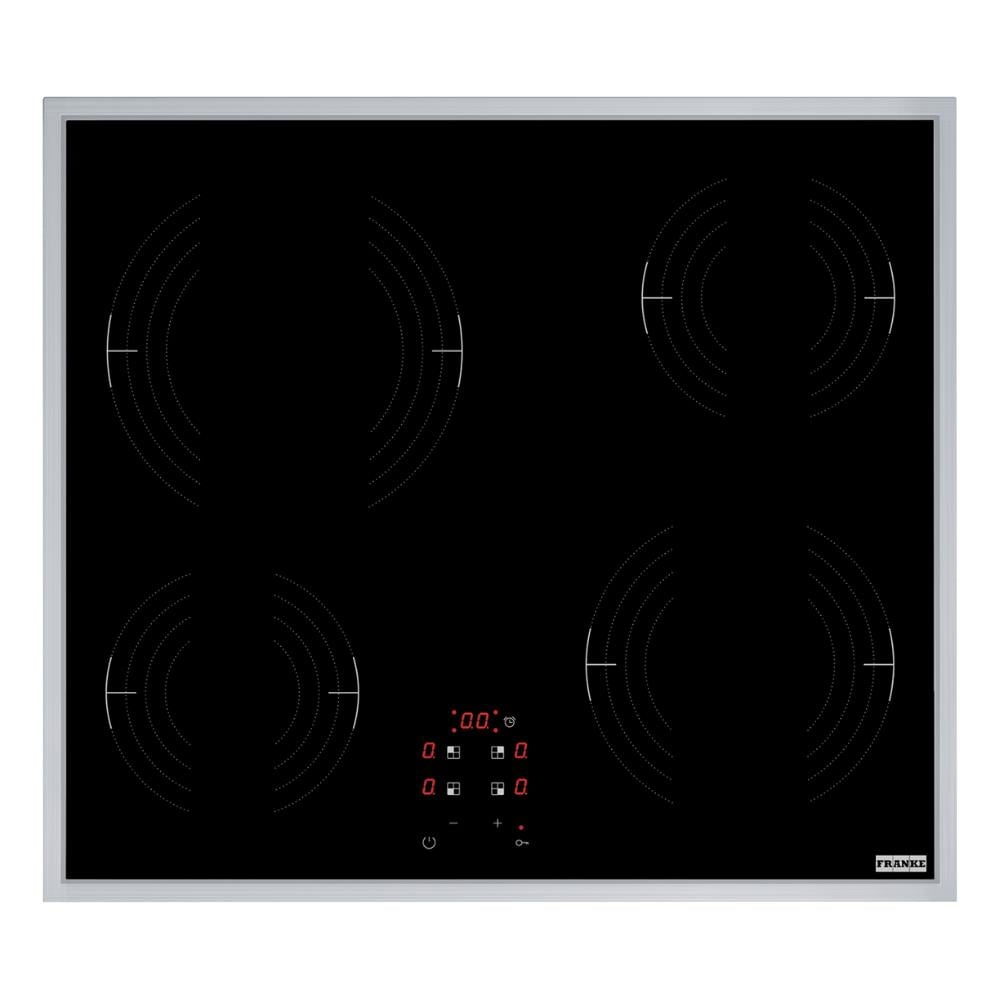 Franke FRSM 604 C T XS Ankastre Elektrikli Ocak, Inox Çerçeveli Siyah Cam, 60 cm