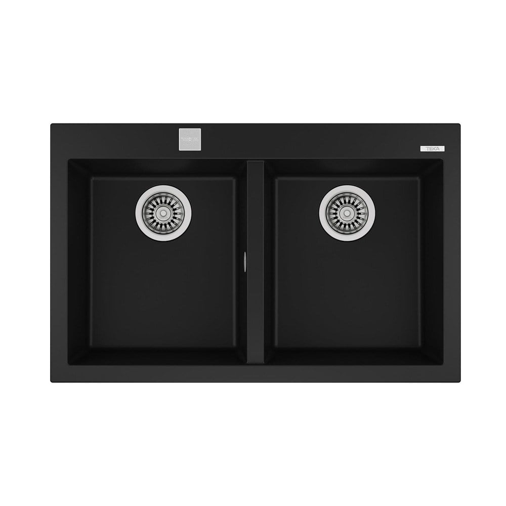 Teka FORSQUARE 790 TG Granit Evye, Siyah Renk, Çift Hazneli, 79x50 cm